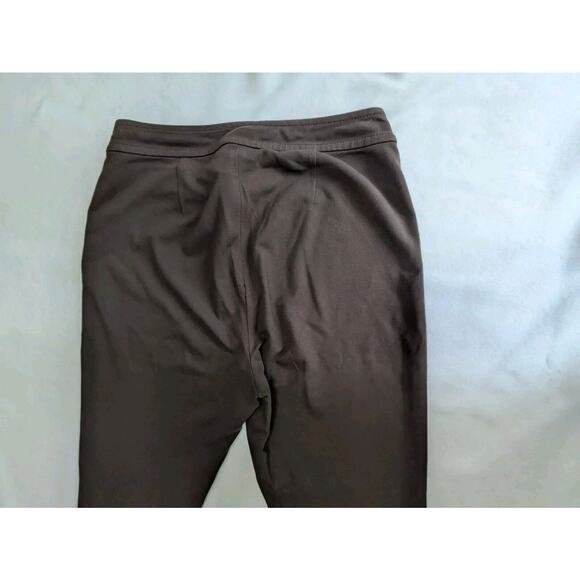 Vtg St. John pants brown size 10 straight leg ankle zip work office knit trouser - Picture 3 of 12